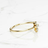 Minimalist Trilogy Engagement Ring 0.7ct Baguette Diamond 14k Yellow Gold Finish