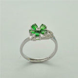 2ct Pear Cut Green Emerald Engagement Ring Floral Petal Leaf 14k White Gold Over