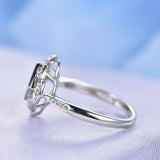 1ct Princess Cut Blue Sapphire Fancy Engagement Ring 14k White Gold Finish