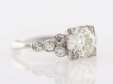 1.52ct Round Cut Diamond Engagement Ring Vintage Art Deco 14k White Gold Finish