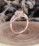 1.2ct Round Cut Diamond Engagement Ring 14k Rose Gold Finish Accents Solitaire