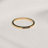 0.09ct Round Cut Black Diamond Wedding Band Minimalist 14k Yellow Gold Finish