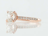 2ct Round Diamond Engagement Ring Accent Hidden Halo Solitaire 14k RoseGold Over