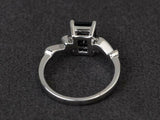 2ct Engagement Ring Emerald Cut Diamond Solitaire Women 14k White Gold Finish