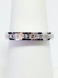 3Ct Asscher Cut Diamond Channel Set Classic Wedding Band 14K White Gold Finish