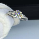 2ct Round Cut Diamond Engagement Ring Split Shank Solitaire 18k White Gold Over