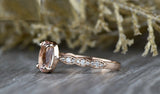 2ct Oval Cut Peach Morganite Engagement Ring 14k Rose Gold Over Accent Solitaire