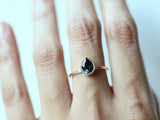 1ct Engagement Ring Pear Cut London Blue Topaz Solitaire 14k Yellow Gold Finish