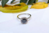 1ct Round Black Diamond Engagement Ring 14k White Gold Finish Solitaire Promise