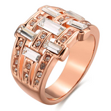 3Ct Baguette Cut Diamond Art Deco Cocktail Wedding Band 14K Rose Gold Finish