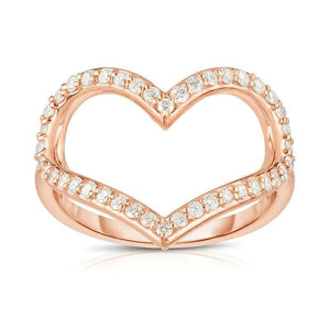 1.2ct Round Cut VVS1D Diamond Engagement Ring 14k Rose Gold Finish Open Heart