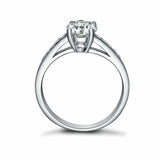 2ct Round Cut Diamond Solitaire Ring with Channel Set Accent 14k White Gold Over