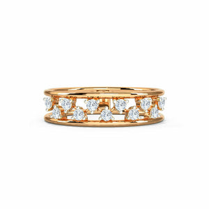 2ct Wedding Ring Band Round Cut Diamond Stylish See Through 14k Rose Gold Finish