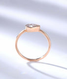 1ct Pear Cut Diamond Engagement Ring Bezel Set Solitaire 14k Rose Gold Finish