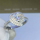 2.2ct Heart Cut Diamond Engagement Ring Dual Halo Solitaire 14k WhiteGold Finish