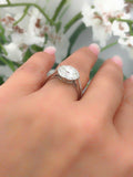 2ct Round Cut Diamond Engagement Ring Accent Halo Solitaire 14k White Gold Over