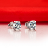 1.2ct Round Cut VVS1D Diamond Solitaire Stud Earrings 14k White Gold Finish