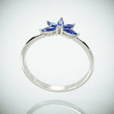 2Ct Marquise Cut Blue Tanzanite Crown Floral Engagement Ring 14K White Gold Over