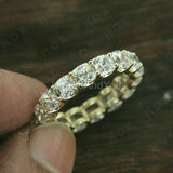 3ct Cushion Simulated Diamond Full Eternity Wedding Band 14k Yellow Gold Plated