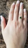 1ct Engagement Ring Heart Cut Green Emerald Mom Mothers Day 14k Yellow Gold Over