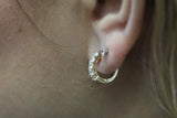 Five Stone Hoop Earrings 0.8ct Round Cut VVS1D Diamond 14k Yellow Gold Finish