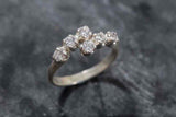 1.2ct Engagement Ring Round Cut Diamond Bypass Style 14k White Gold Finish