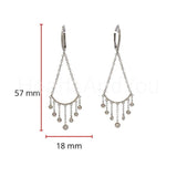 0.34ct Round Cut Moissanite Party Wear Dangle Earrings 14k White Gold Plated