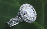 Halo Infinity Engagement Ring 1.3ct Oval Cut VVS1D Diamond 14k White Gold Finish