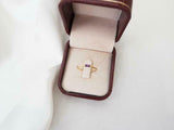 0.2ct Engagement Ring Baguette Cut Purple Amethyst Solitaire 14k YellowGold Over