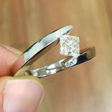 Bypass Tension Setting Engagement Ring 1ct Princess Diamond 14k WhiteGold Finish