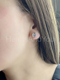 1ct Cushion Simulated Blue Aquamarine Petite Stud Earrings 14k White Gold Plated