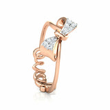 1ct Engagement Ring Round Cut Diamond Bow Knot Design 14k Rose Gold Finish