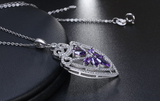 4ct Marquise Cut Purple Amethyst Unique Pendant with Chain 14k White Gold Finish