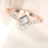 1.6ct Princess Cut Diamond Engagement Ring 14k Rose Gold Finish Antique Style