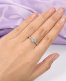 1.9ct Round Diamond Engagement Ring Solitaire with Accents 14k White Gold Finish