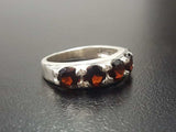 5ct Wedding Ring Band Round Cut Red Garnet Half Eternity 14k White Gold Finish