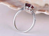 1ct Pear Cut Pink Ruby Solitaire Promise Engagement Ring 14k White Gold Finish