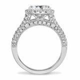 2ct Round Diamond Milgrain Halo Split Shank Engagement Ring 14k White Gold Over