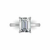 1.5ct Emerald Cut VVS1D Diamond Engagement Ring Solitaire 14k White Gold Finish