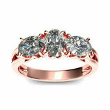 1.5Ct Oval Cut Diamond Filigree Trilogy Engagement Ring 14K Rose Gold Finish