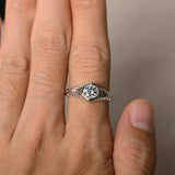 0.5ct Round Cut Diamond Engagement Ring 14k White Gold Finish Hollow Solitaire