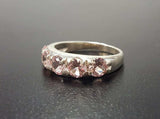 5ct Wedding Band Round Cut Peach Morganite Half Eternity 14k White Gold Finish