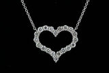 1.3ct Round Cut VVS1D Diamond Open Heart Pendant 14k White Gold Finish NO CHAIN