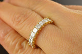 4Ct Princess Cut DVVS1 Diamond Full Eternity Wedding Band 14K Yellow Gold Finish