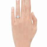 1.4ct Radiant Cut Diamond Engagement Ring Solitaire Women 14k White Gold Finish