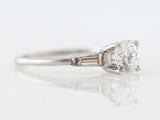 2ct Round Cut Diamond Engagement Ring Baguette Accent Trilogy 14k WhiteGold Over