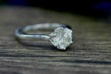 1ct Round Cut VVS1D Diamond Engagement Ring Flower Solitaire 14k White Gold Over