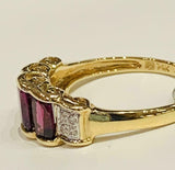 5ct Engagement Ring Radiant Cut Ruby Stackable Partywear 14k Yellow Gold Finish