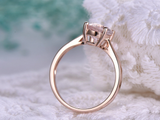 1.3ct Oval Cut Peach Morganite Engagement Ring Solitaire Women 18k RoseGold Over