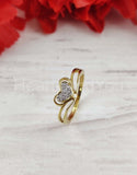 0.4ct Round Cut Moissanite Love Heart Engagement Ring 14k Yellow Gold Plated